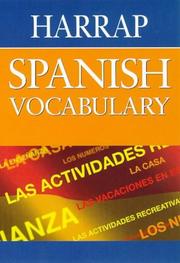 Cover of: Harrap Spanish Vocabulary (Harrap Spanish Study Aids)