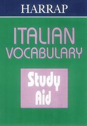 Cover of: Harrap Italian Vocabulary (Harrap's Italian Study Aids)