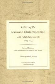 Cover of: Letters of the Lewis and Clark Expedition, with related documents, 1783-1854 by Donald Dean Jackson