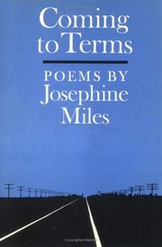 Cover of: Coming to terms: poems