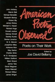 Cover of: American poetry observed: poets on their work