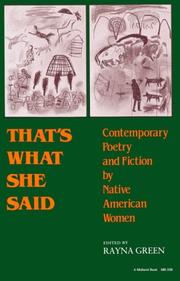 Cover of: That's What She Said (A Midland Book) by Rayna Green