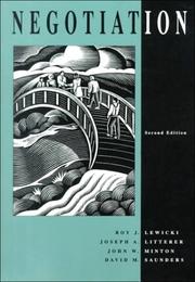 Cover of: Negotiation by Roy J. Lewicki ... [et al.].