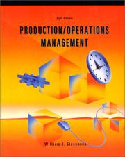 Cover of: Production/operations management by William J. Stevenson