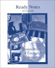 Cover of: Ready Notes for Use With Foundations of Financial Management