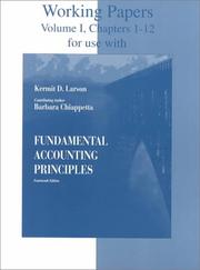 Cover of: Working Papers for Use With Fundamental Accounting Principles: Chapter 1-12