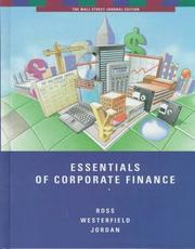 Cover of: Essentials of corporate finance by Stephen A Ross