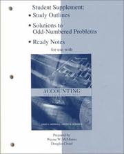 Cover of: Study Outline/Ready Notes/Solutions to Odd Number Problems  for use with Accounting: What the Numbers Mean