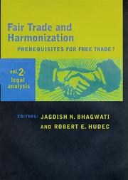 Cover of: Fair trade and harmonization by edited by Jagdish Bhagwati, Robert E. Hudec.