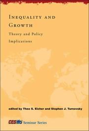 Cover of: Inequality and Growth: Theory and Policy Implications (CESifo Seminar Series)
