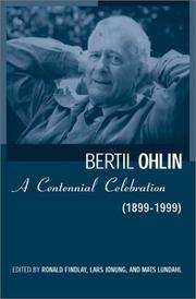 Cover of: Bertil Ohlin by 