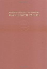 Cover of: MIT Wavelength Tables, Vol. 1 &#183 by George R. Harrison