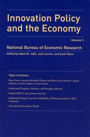 Cover of: Innovation Policy and the Economy, Volume 3 (NBER Innovation Policy and the Economy)