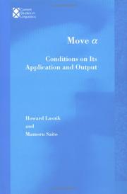 Cover of: Move &#945;: Conditions on Its Application and Output (Current Studies in Linguistics)
