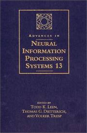 Cover of: Advances in Neural Information Processing Systems 13 (Neural Information Processing)