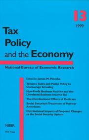 Cover of: Tax Policy and the Economy, Vol. 13 | James M. Poterba
