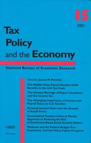 Cover of: Tax Policy and the Economy, Vol. 15