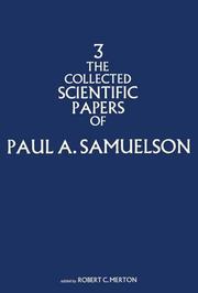 Cover of: The Collected Scientific Papers of Paul Samuelson, Vol. 3