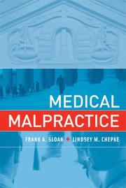 Cover of: Medical Malpractice (Perspecta) by Frank A. Sloan, Lindsey M. Chepke