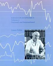 Cover of: Essays in economics by Tobin, James