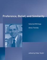 Cover of: Preference, Belief, and Similarity: Selected Writings (Bradford Books)