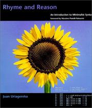 Cover of: Rhyme and reason: an introduction to minimalist syntax