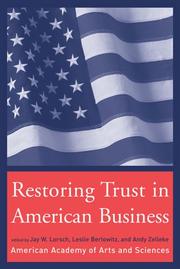 Cover of: Restoring Trust in American Business by 