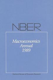 Cover of: NBER Macroeconomics Annual 1989