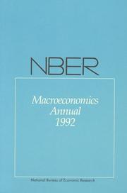 Cover of: NBER Macroeconomics Annual 1992