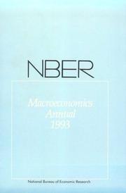 Cover of: NBER Macroeconomics Annual 1993