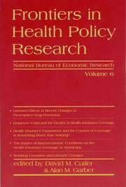 Cover of: Frontiers in Health Policy Research: Volume 6 (Frontiers in Health Policy Research)