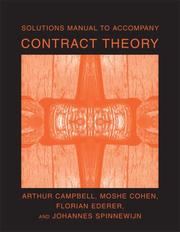 Cover of: Solutions Manual to Accompany Contract Theory