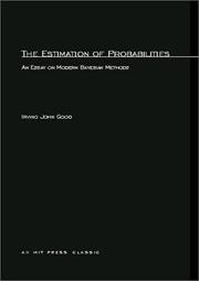 Cover of: The Estimation of Probabilities (Research Monograph)