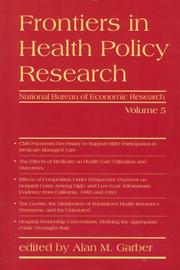 Cover of: Frontiers in Health Policy Research, Vol. 5