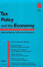 Cover of: Tax Policy and the Economy: Vol. 6