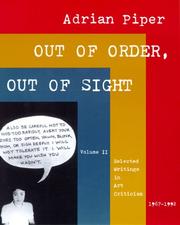 Cover of: Out of Order, Out of Sight, Vol. II: Selected Writings in Art Criticism 1967-1992