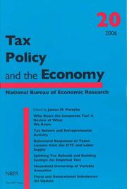 Cover of: Tax Policy and the Economy, Volume 20 (Tax Policy and the Economy)