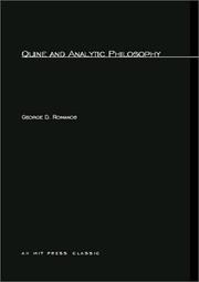 Cover of: Quine and analytic philosophy by George D. Romanos