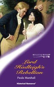 Cover of: Lord Hadleigh's Rebellion