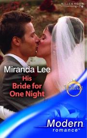 Cover of: His Bride for One Night by Miranda Lee