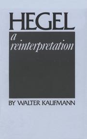Cover of: Hegel by Walter Kaufmann (undifferentiated)