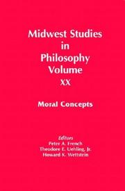 Cover of: Midwest Studies in Philosophy: Moral Concepts (Midwest Studies in Philosophy)