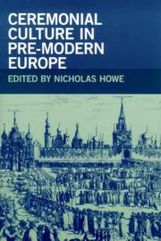 Cover of: Ceremonial Culture in Pre-Modern Europe