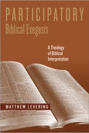 Cover of: Participatory Biblical Exegesis by Matthew Levering