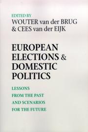 Cover of: European Elections and Domestic Politics: Lessons from the Past and Scenarios for the Future (ND Contemporary European Politics)