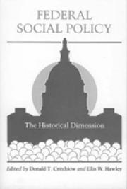 Cover of: Federal Social Policy: The Historical Dimension