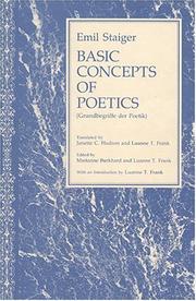 Cover of: Basic concepts of poetics