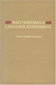 Cover of: Walt Whitman's language experiment