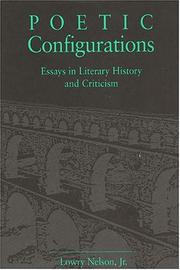 Cover of: Poetic configurations: essays in literary history and criticism