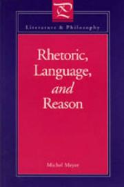 Cover of: Rhetoric, language, and reason by Michel Meyer